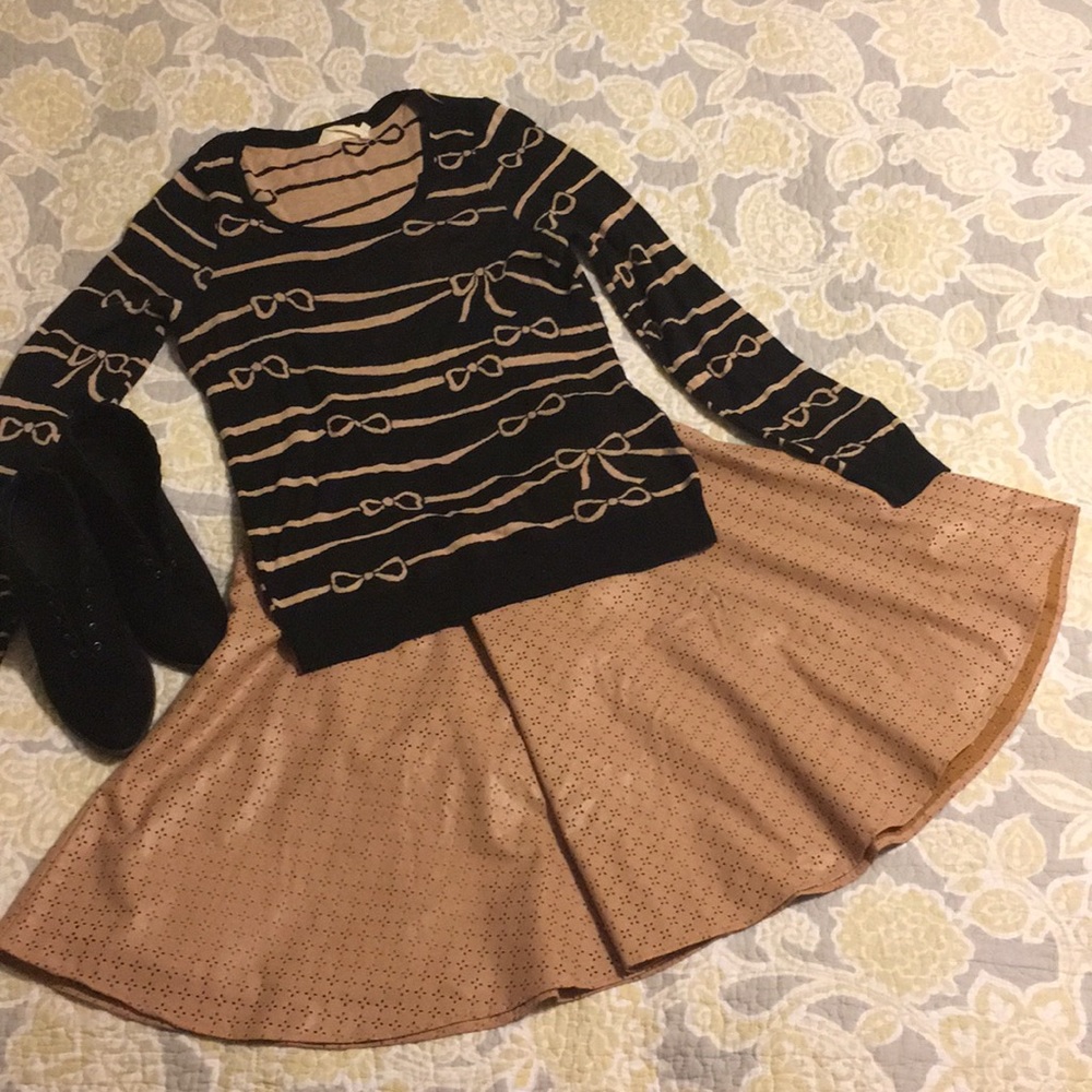 Anthropologie Sz 12 Pink Pleather Skirt